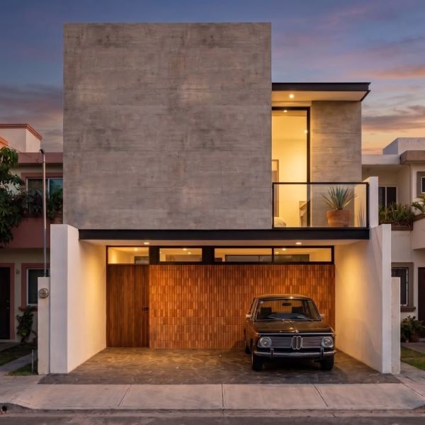 Rumah Industrial Dominan Warna Netral dan Gelap